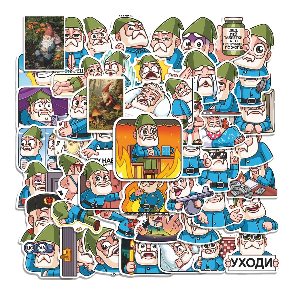 

COD 50 Pcs Stiker GRAND F GNOME Lucu Anti Air Untuk Dekorasi Notebook Sepeda Skateboard Handphone