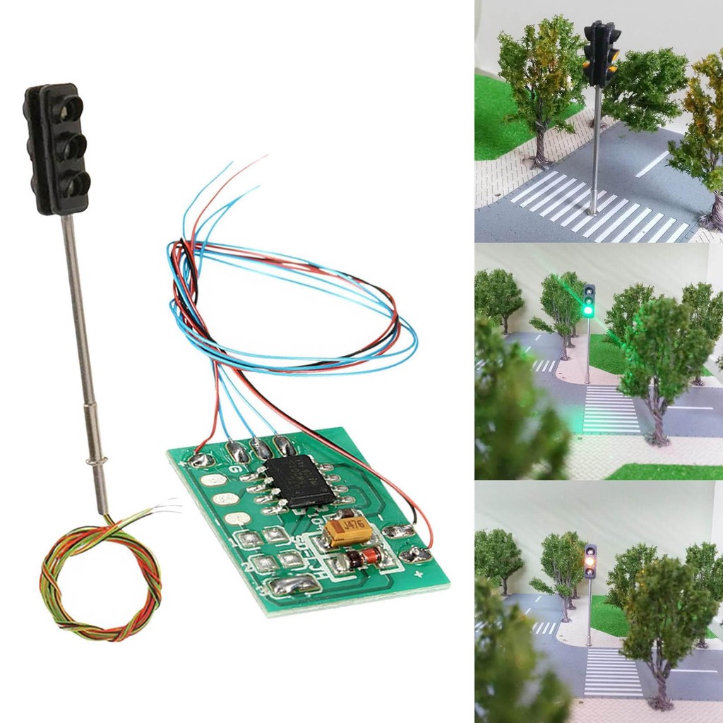 

Miniature Traffic Light Model with Control Board for DIY Sand Table