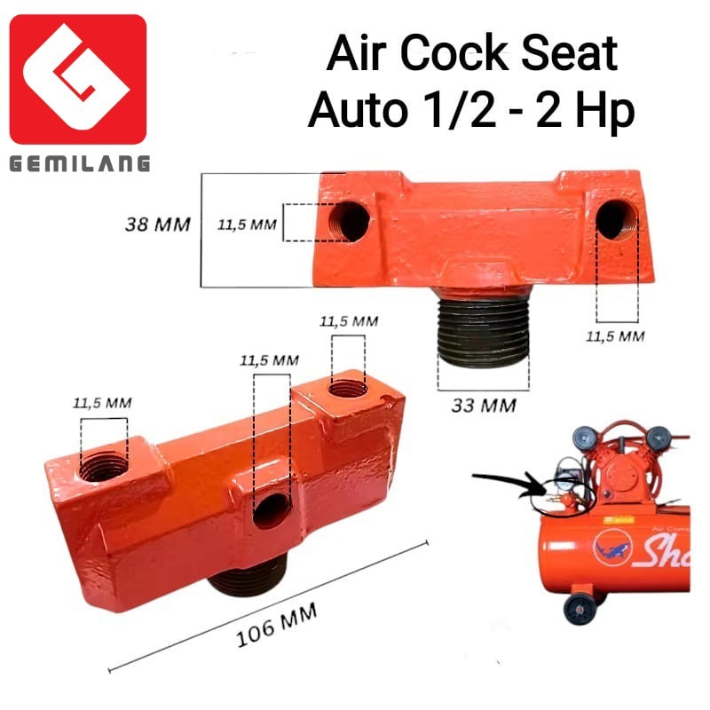 Air Cock Seat Auto Kompresor Angin Type  1/2 - 2 Hp Kompresor Listrik , Penggerak Dinamo