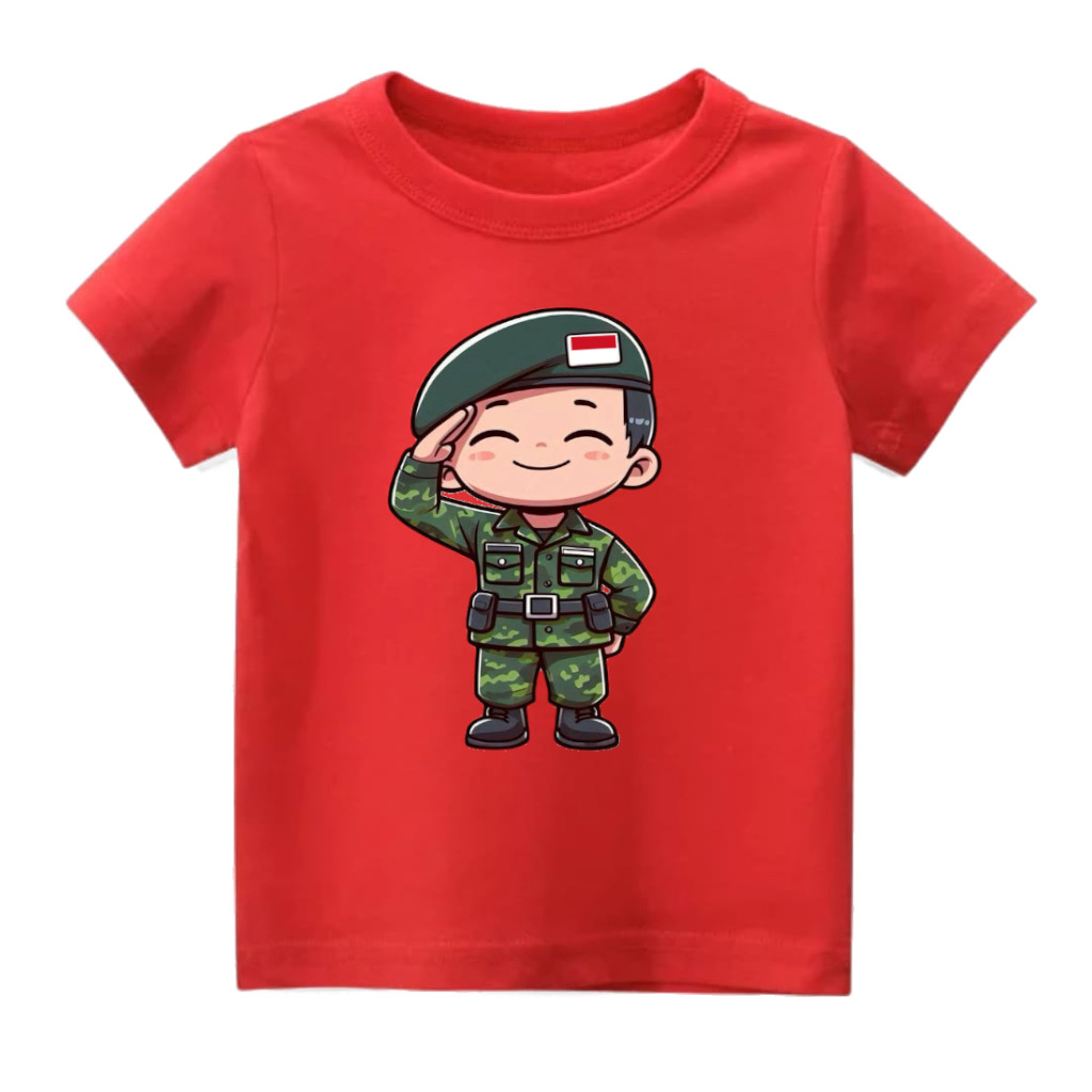 Baju Kaos Anak Laki Laki Tentara Nasional Umur 2-10