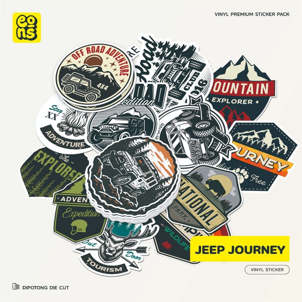 

Sticker Jeep Journey Vinyl Doff Die Cut Tahan Air untuk Laptop, Helm, dan Motor - 88Store