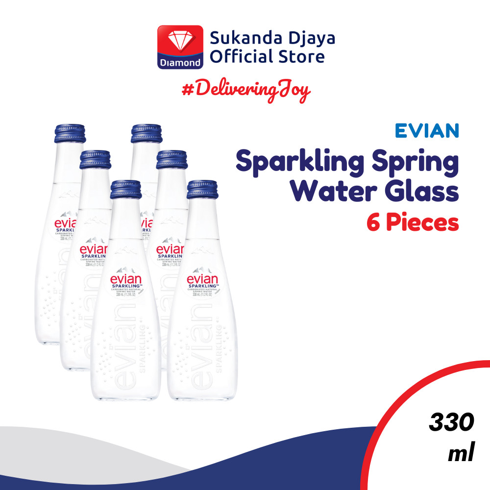 

Evian Sparkling Mineral Water Glass 330 Ml [Isi 6 Pcs]