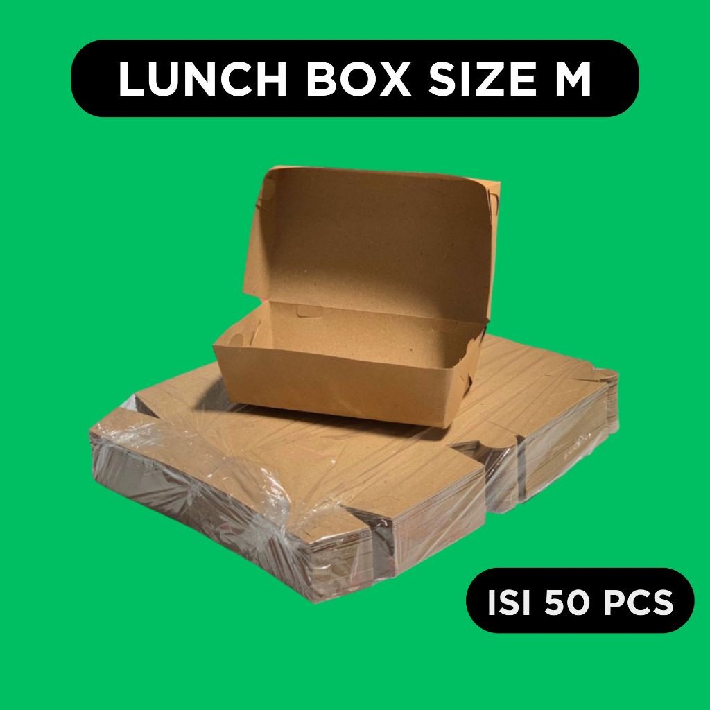 [oddsolshop] pekanbaru/Paper Lunch Box Kraft M Makanan Ayam Mie Nasi Goreng Laminasi Food Grade