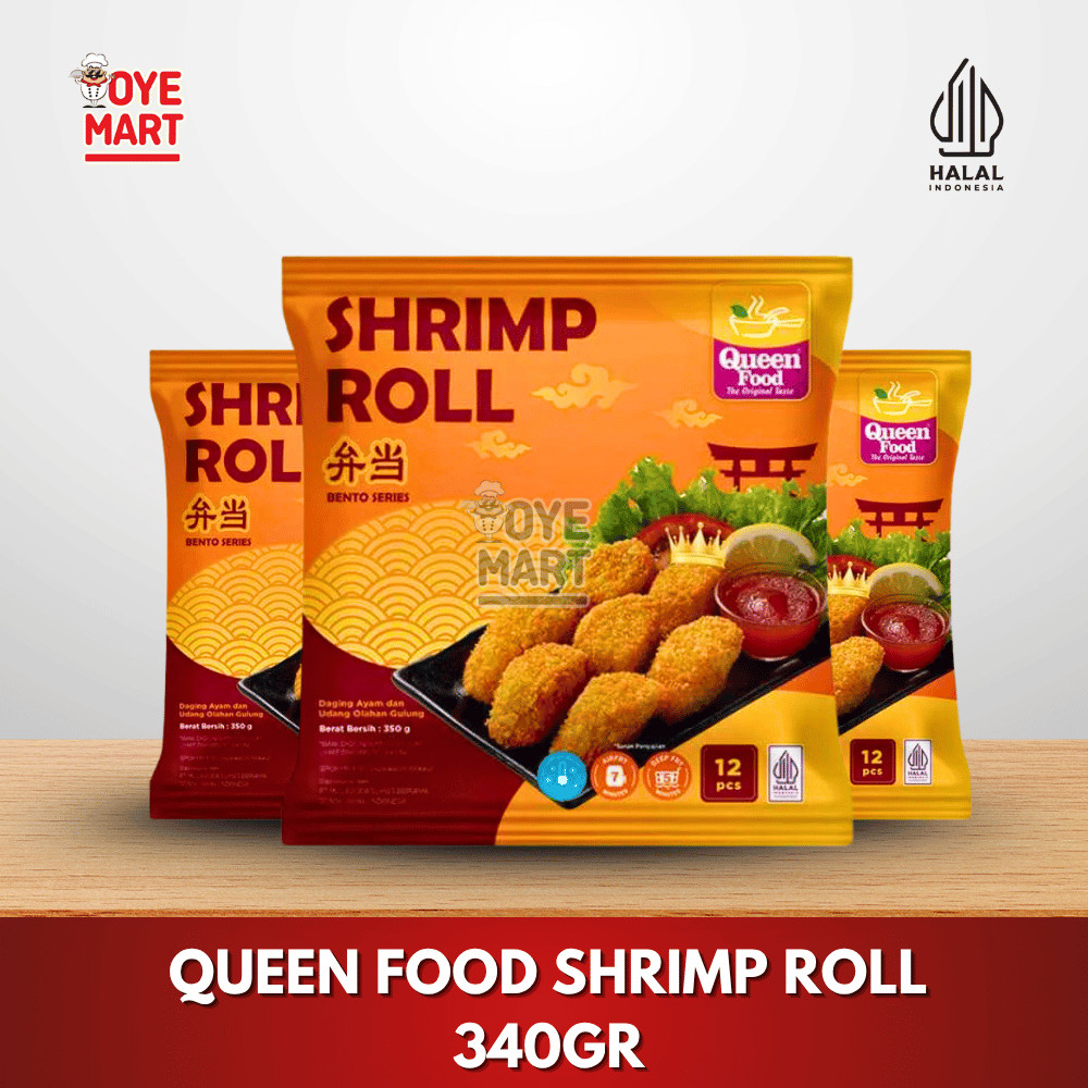 

QUEEN FOOD SHRIMP ROLL 340GR ISI 12 / DAGING AYAM DAN UDANG OLAHAN GULUNG