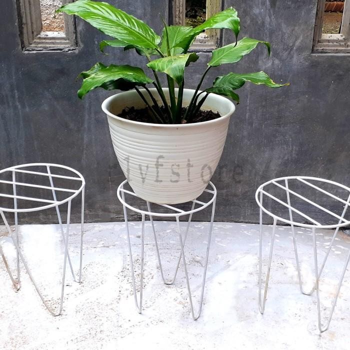 Standing pot - Putih, tinggi 40cm - Putih, tinggi 30cm