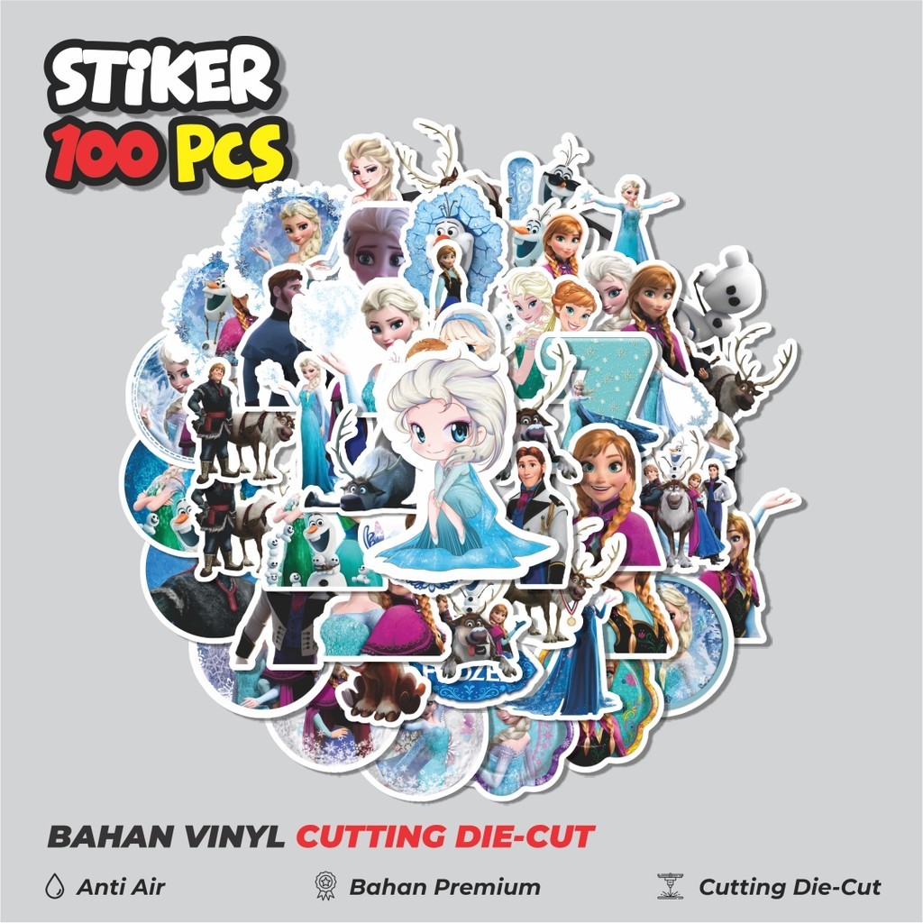 

Stiker Cutting Pack Stiker Kartun Disney Frozen Isi 100Pcs Series Aesthetic Lucu Keren Untuk Koper Bahan Vynil