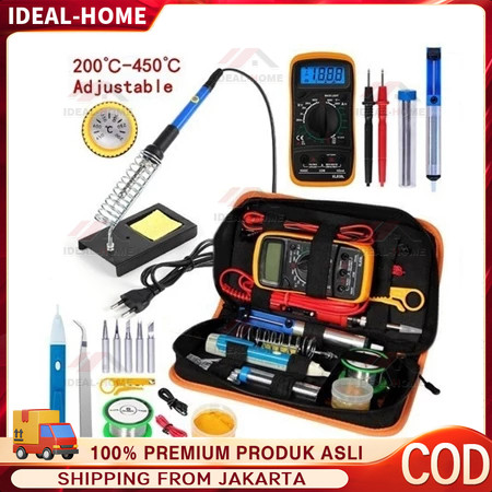 Paket Solder Listrik Lengkap Set Solder Listrik Lengkap dengan Multimeter Iron Tool Kit 220V 60W/Sol