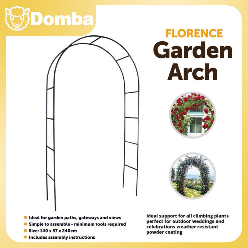 Ajir Lengkung Taman 240cm - Arch Pipe Metal 13mm - Teralis Anggur & Tanaman Rambat - Struktur Rose A