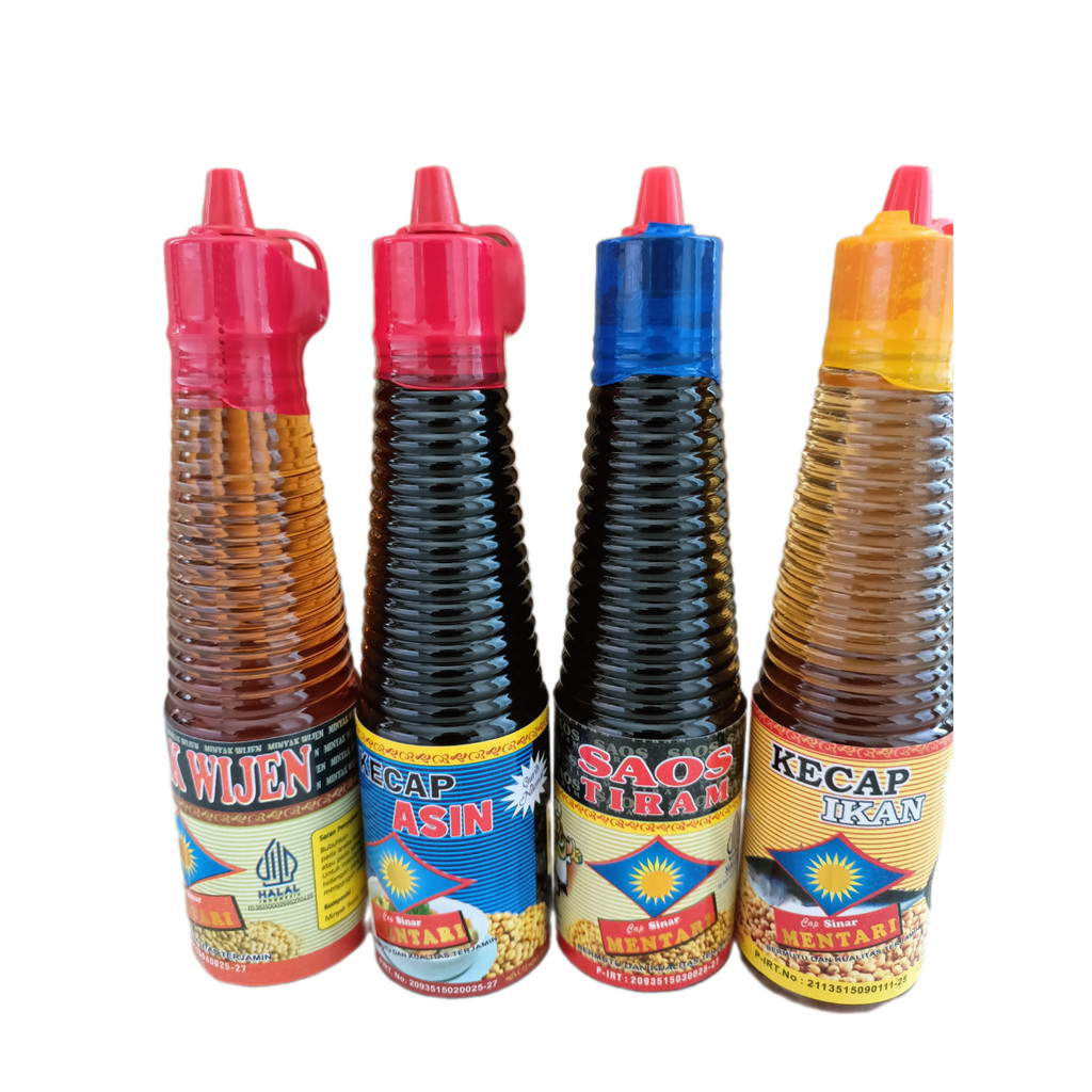 

Paket Murah Isi 4 Botol Cap Sinar Mentari 150 Ml - Minyak Wijen, Kecap Asin, Saos Tiram, Kecap Ikan