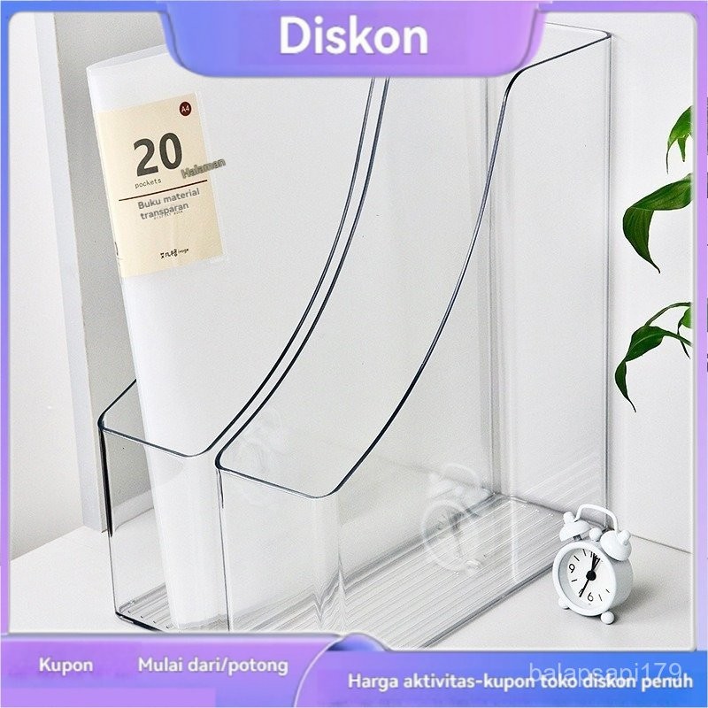 

Organizer Box File Meja Kantor Rak Buku Organizer Meja Akrilik 4 Sekat