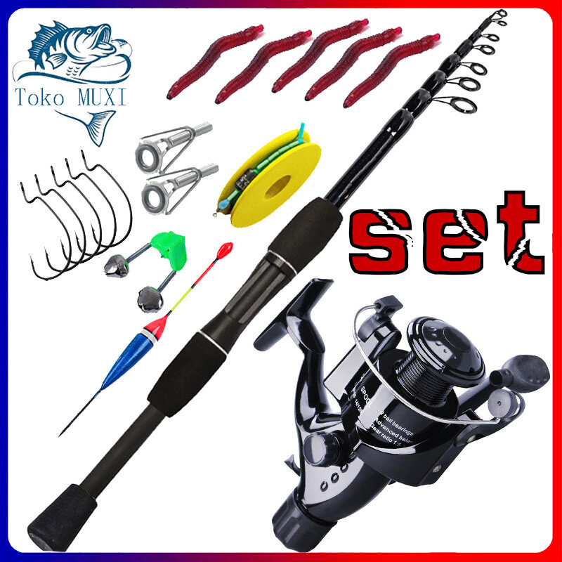 REBONSHOP MUXI Reel Pancing Set Pancing Set 1.8M/2.1M/Joran Pancing Set 4000 seri 20kg Murah Kuat Po