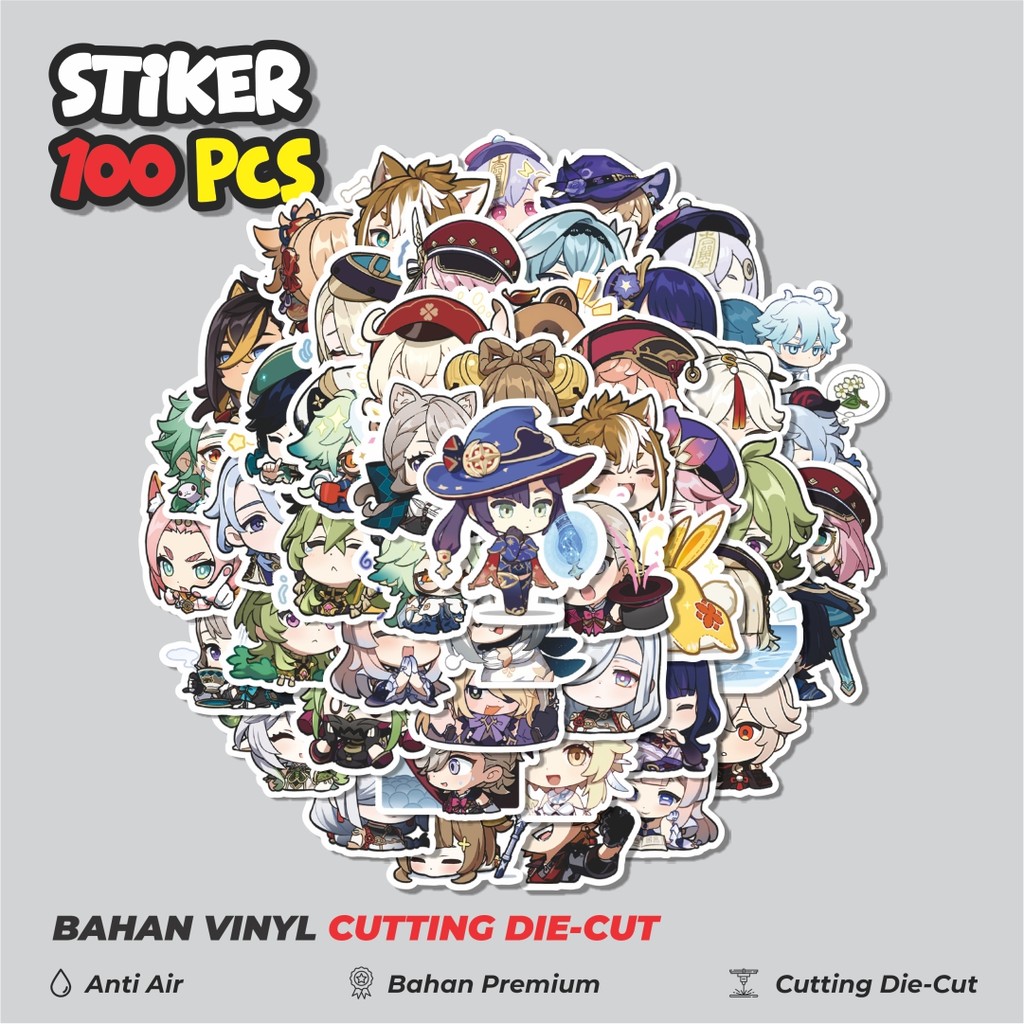 

Terbaru! 50 pcs Stiker Anime Genshin Impact Versi 4 Dekorasi Lucu Kreatif untuk Notebook, Skateboard, HP