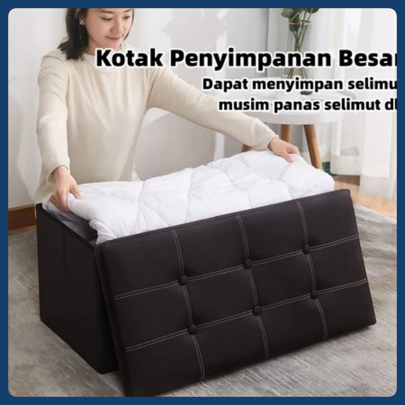 Kotak Penyimpanan Multifungsi Bangku Sofa Lipat Bangku Penyimpanan Mainan Pakaian