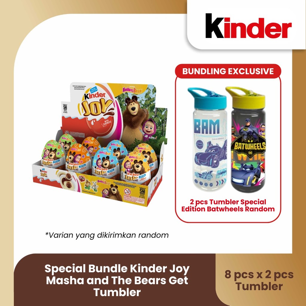

Special Bundle Kinder Joy Masha & The Bears 20gr - Isi 8 Pcs Get Tumbler Special Edition
