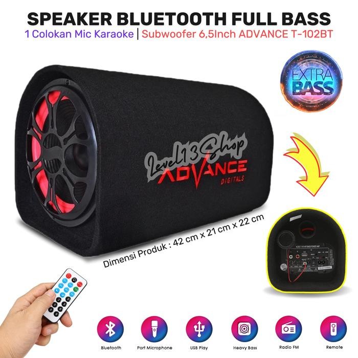 Speaker Aktif Advance T-102BT 6,5 INCH Bluetooth Radio / Speaker Bluetooth / Subwoofer Speaker Aktif