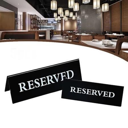 

Tanda Meja Reserved / Reserve Table Sign Acrylic/ Papan Meja Reserved /ACRYLIC RESERVED SIGN 20x7cm