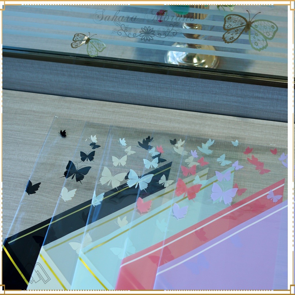 

PROMO![ 20 PCS ] Flower Wrapping Motif Butterfly Transparant Cellophane Waterproof Kertas Buket BungaREADY