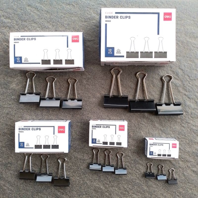 

Binder Clip Deli No.105-260 – Penjepit Kertas (1 Pack Isi 12 Pcs)