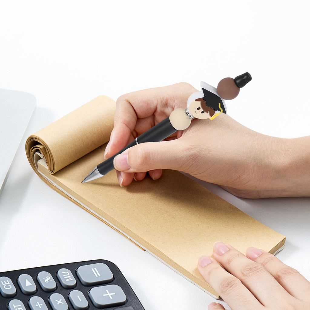 

Beaded Ballpoint Graduation Cap Design Smooth Writing Comfortable Grip Black Executive Pens For Women Student Present