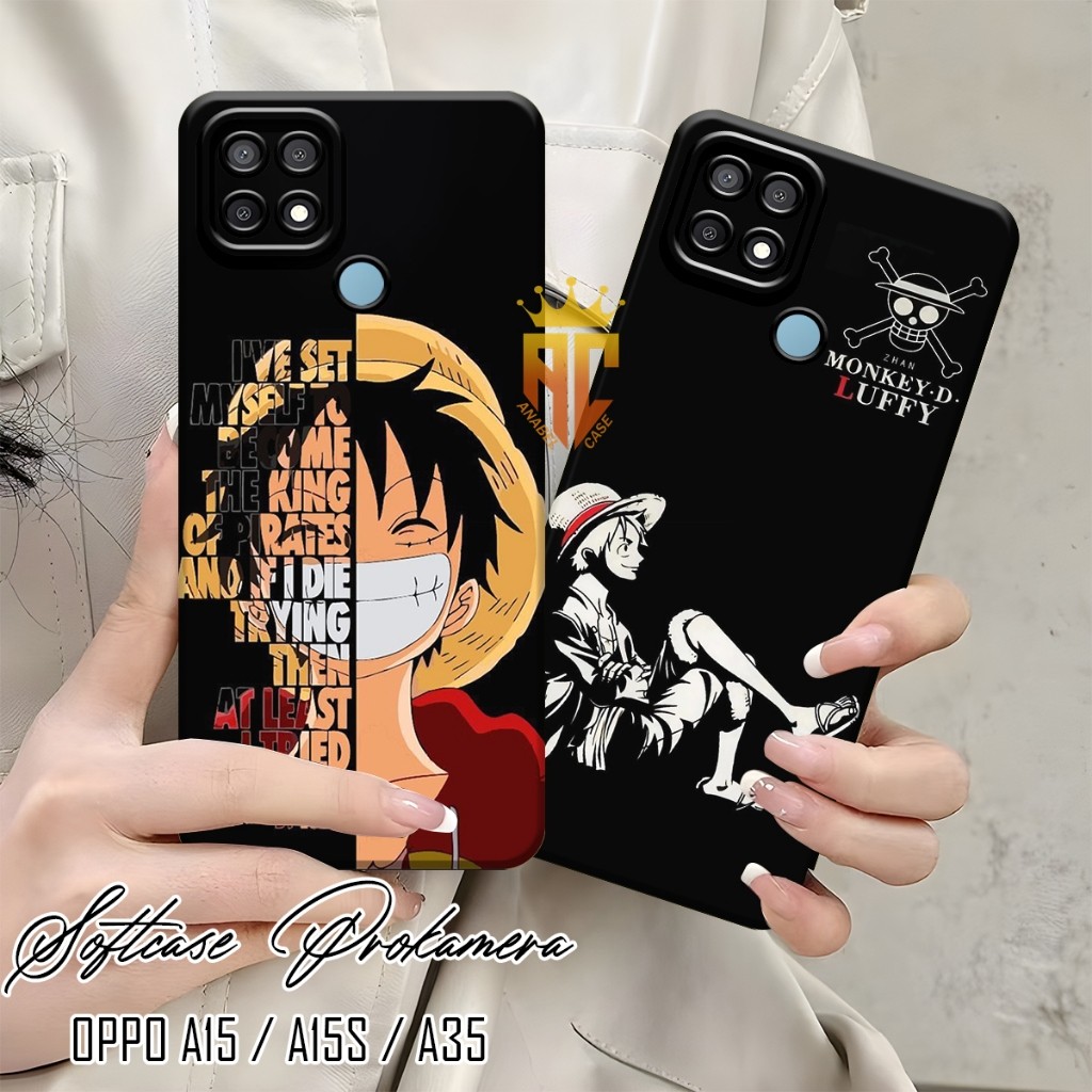 Softcase Prokamera OPPO A15 / A15S / A35 Motif Anime One Piece Luffy - Case Oppo a15 - Case Hp [CP29