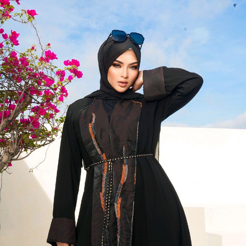gamis abaya saraza tipe outer dubai Muslim Wanita Hitam Dewasa Dress Remaja Maxi Syari Turki Arab