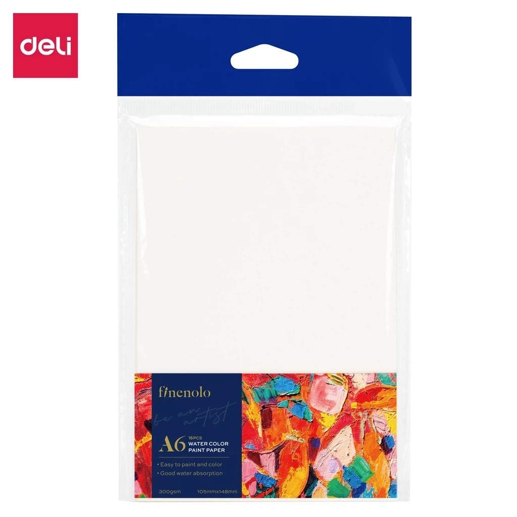

Watercolor Paper / Kertas Cat Air Deli Finenolo 300gsm A4 A6 16lembar - EC270