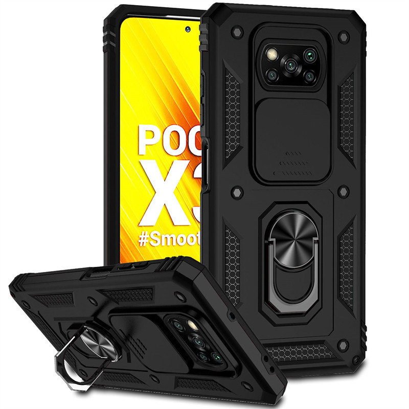 CASE XIAOMI POCO X3 / X3 PRO / X3 GT SLIDE IRING CASING ARMOR SHOCKPROOF RING HOLDER CAMERA PROTECTI