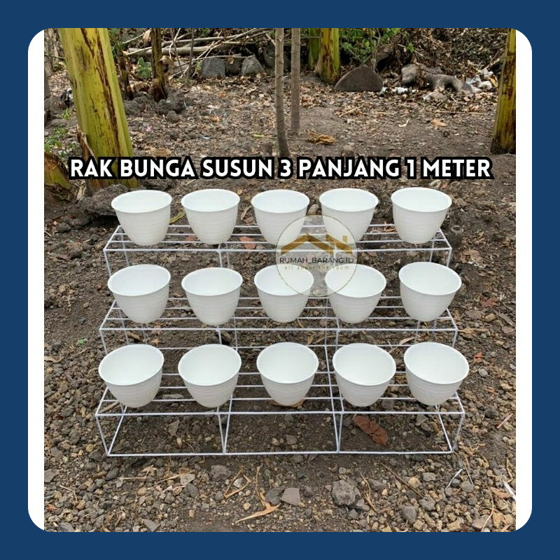 3 TINGKAT JUMBO / STANDING POT SUSUN / RAK BUNGA BESI SUSUN / RAK BUNGA / RAK SERBAGUNA