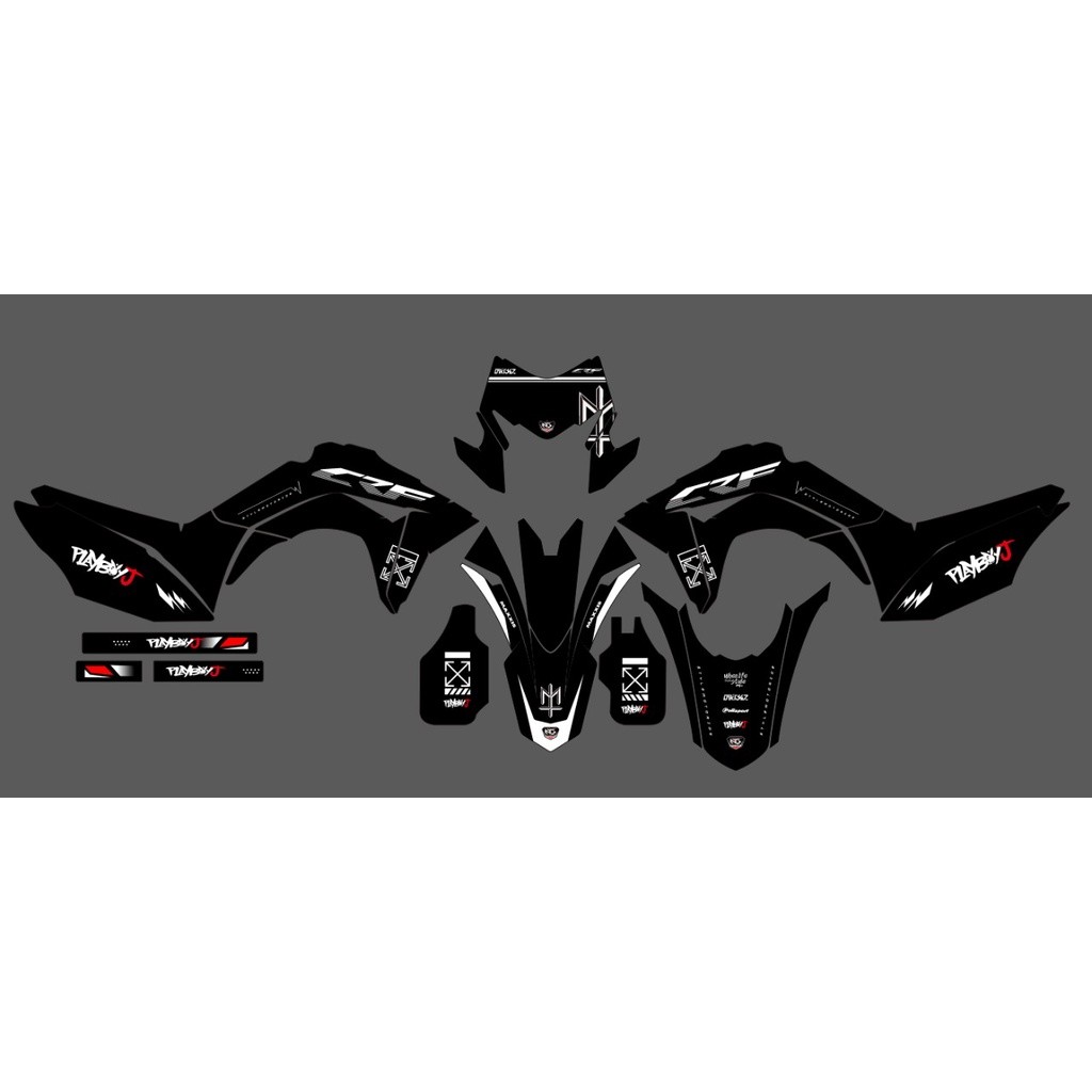 decal crf 150 l hitam keren decal crf 150 supermoto