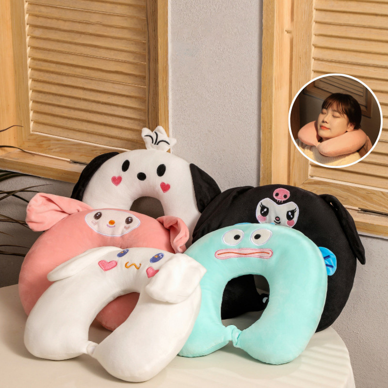 

Sanrio Pp Cotton U-Shaped Pillow Melody Kuromi Cinnamoroll Pochacco Soft Car Airplane Travel Neck Pillow Office Nap Pillow