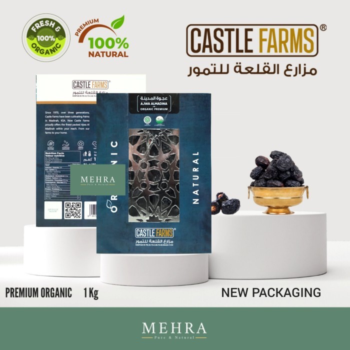 

[Best Seller] KURMA CASTLE FARMS AJWA AL MADINAH PREMIUM ORGANIC / ALMADINAH / MEDINA / MADINA / ALMADINA / AL MUNAWAROH DATES / KURMA NABI / KORMA AJWAA ORGANIK / ASLI ORIGINAL 1 KG - PREMIUM 1KG