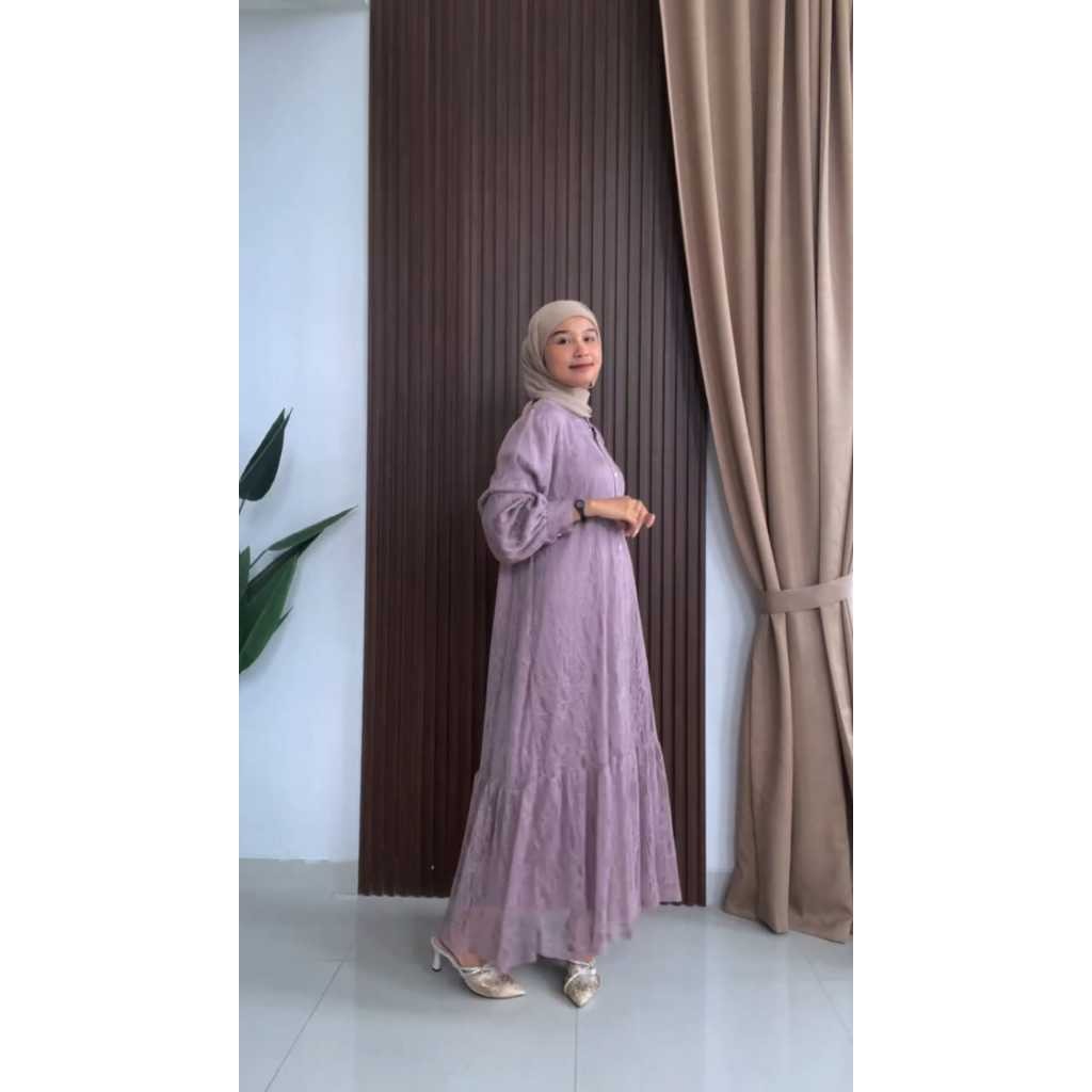 DRESS SATIN MIX CHANTILY BUSUI FRIENDLY GAMALI GAMIS KONDANGAN PESTA PERNIKAHAN SERAGAMAN GAUN BUSUI