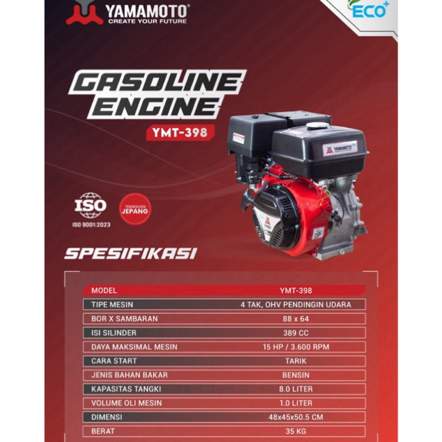 MESIN PENGGERAK YMT 398 15hp 15pk YAMAMOTO ECO