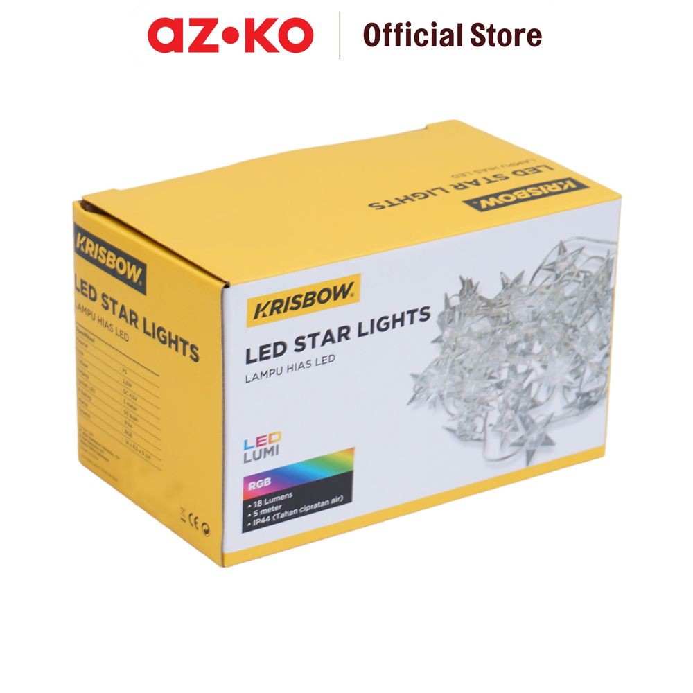 AZKO Krisbow 5 mtr Lampu Hias Led Star 2.6 watt String Lights Decorative Lights Lampu Hias Aesthetic
