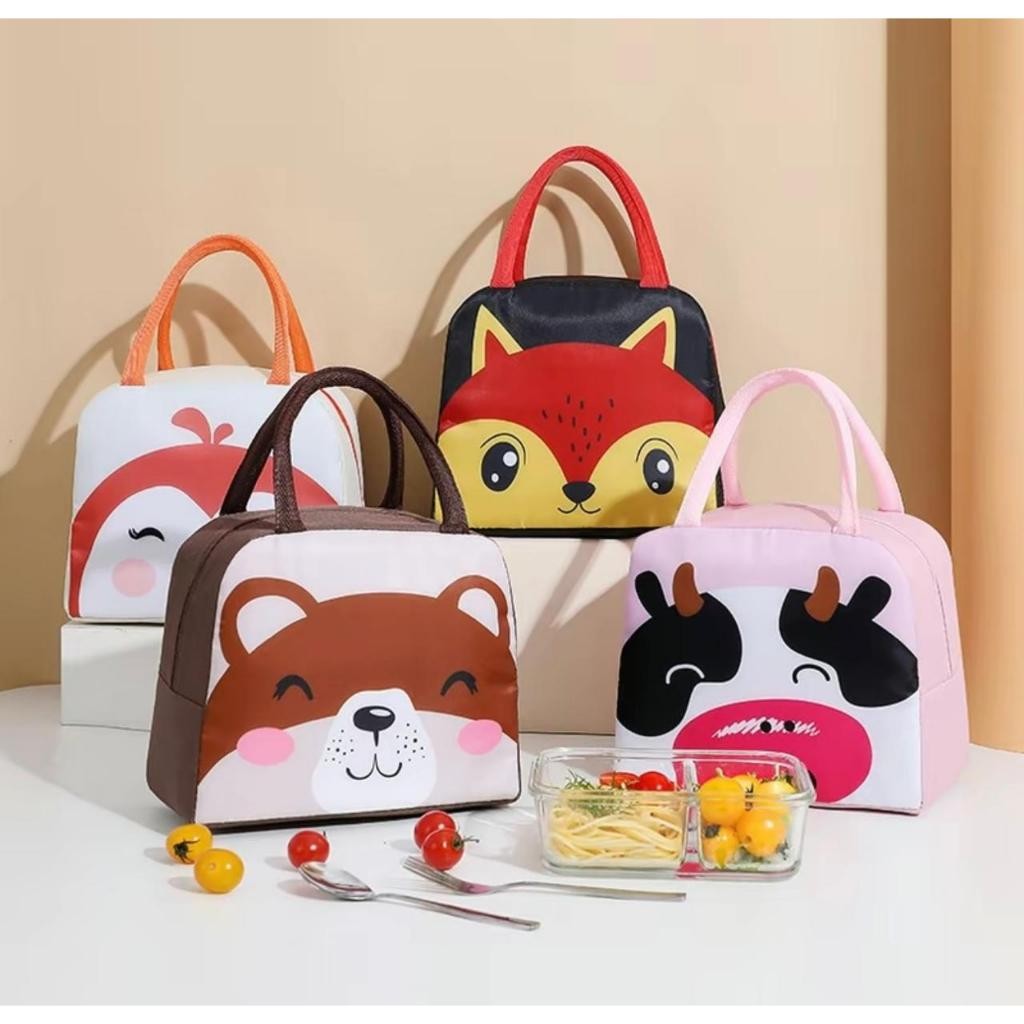 Tas Bekal Makanan Karakter Tas Tempat Makan Pendingin Portabel Lunch Bag Tas Bontot Anak Sekolah