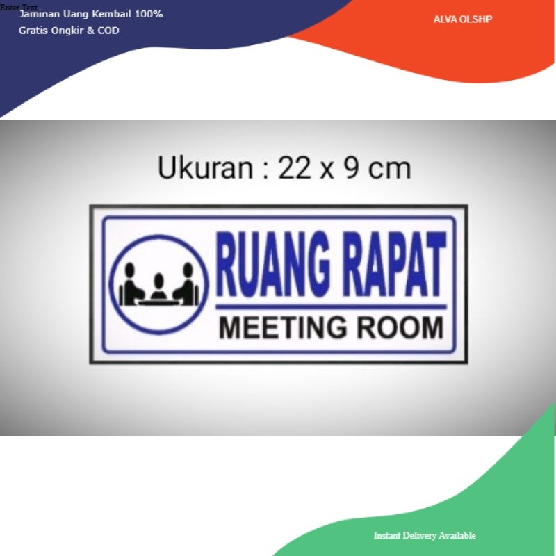 

Sign sticker "Ruang Rapat" stiker tulisan ruang rapat sticker meeting room