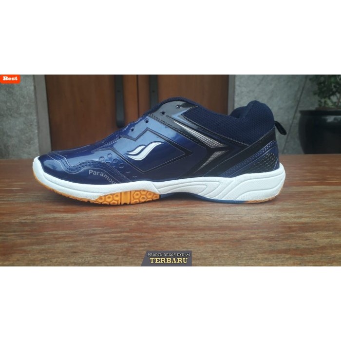 rekomendasi sepatu olahraga brand lokal Sepatu Badminton Pria MERK JAMES - biru navy, 39