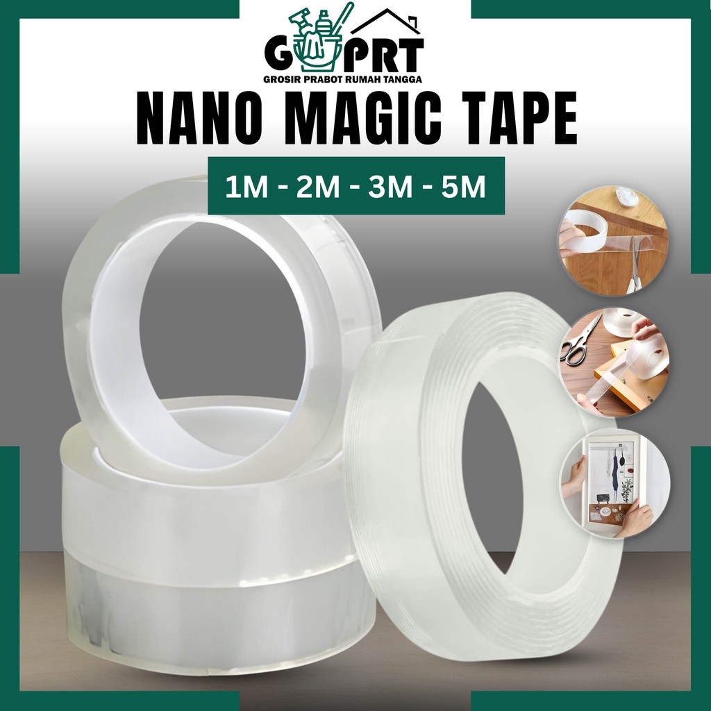 

Nano Double Tape Bening Super Magic Acrylic Isolasi 1M 2M 3M 5M Transparan Waterproff Dobel Tip Tahan Air Akrilik Washable
