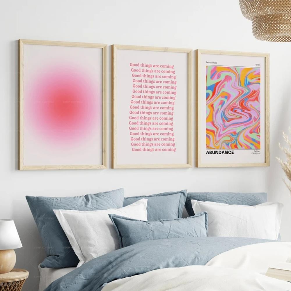 

Aura Psychedelic Retro Gradient 70s Nostalgia Positive Affirmation Wall Art Canvas Painting Posters For Living Room Home Decor