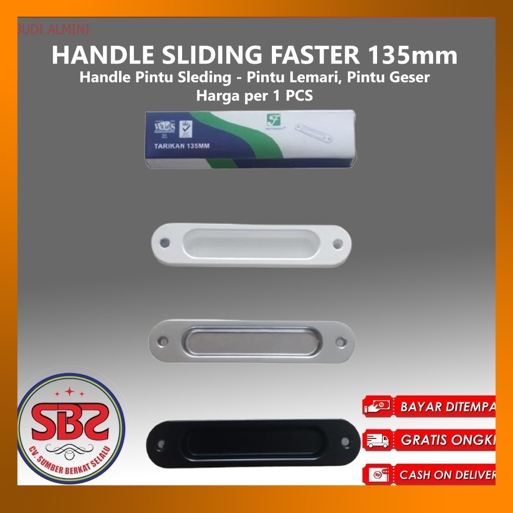 Handle Sliding Faster 135 mm - handel tanam -  handle pintu sleding - pintu geser sliding laci & pin