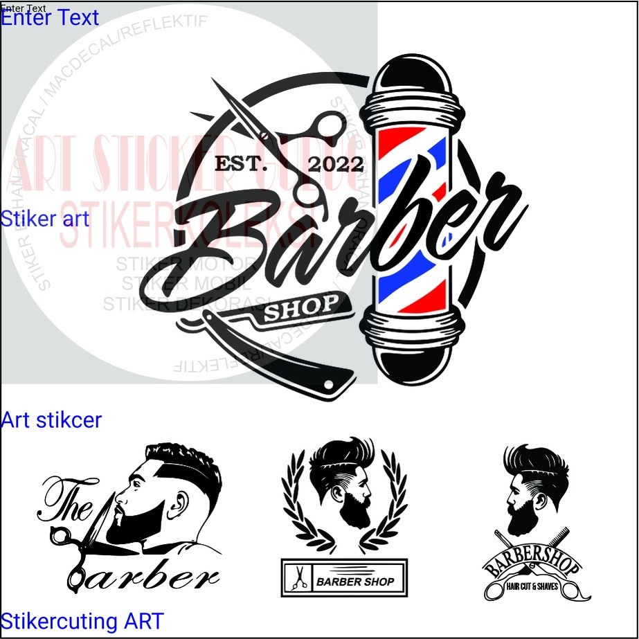 STIKER KACA BARBERSHOP cutting sticker dinding barbershop