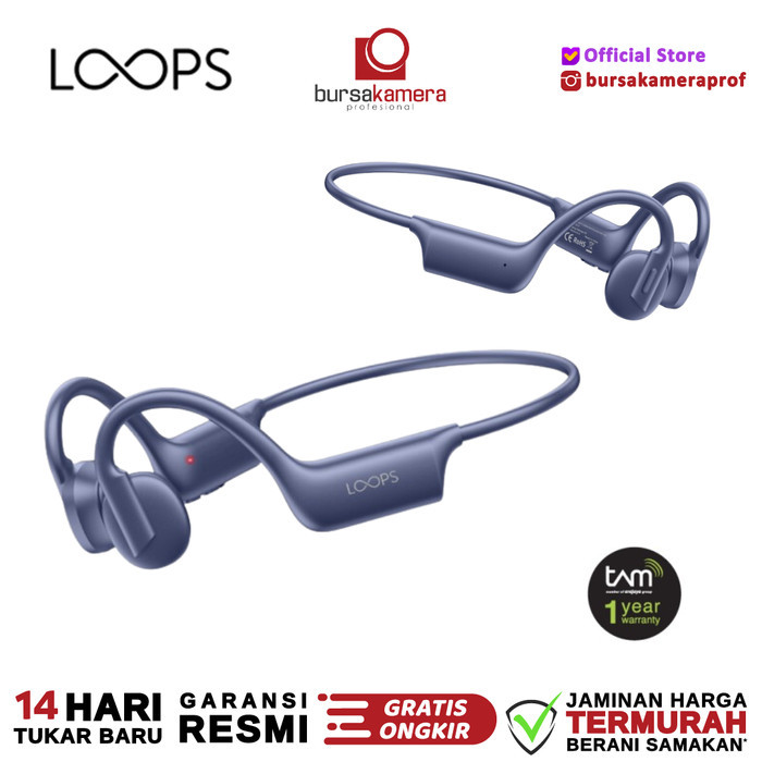 LOOPS Bone Conduction X17 Lite Bluetooth Eahone Loops X 17 Bone Conduction GARANSI RESMI TAM - Cream