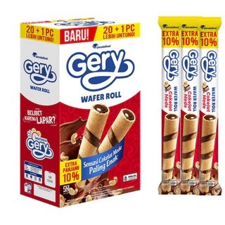 

Gery Wafer Roll Rasa Cokelat Mede 1 Box Isi 20 pcs / Gery Wafer Roll Astor Box