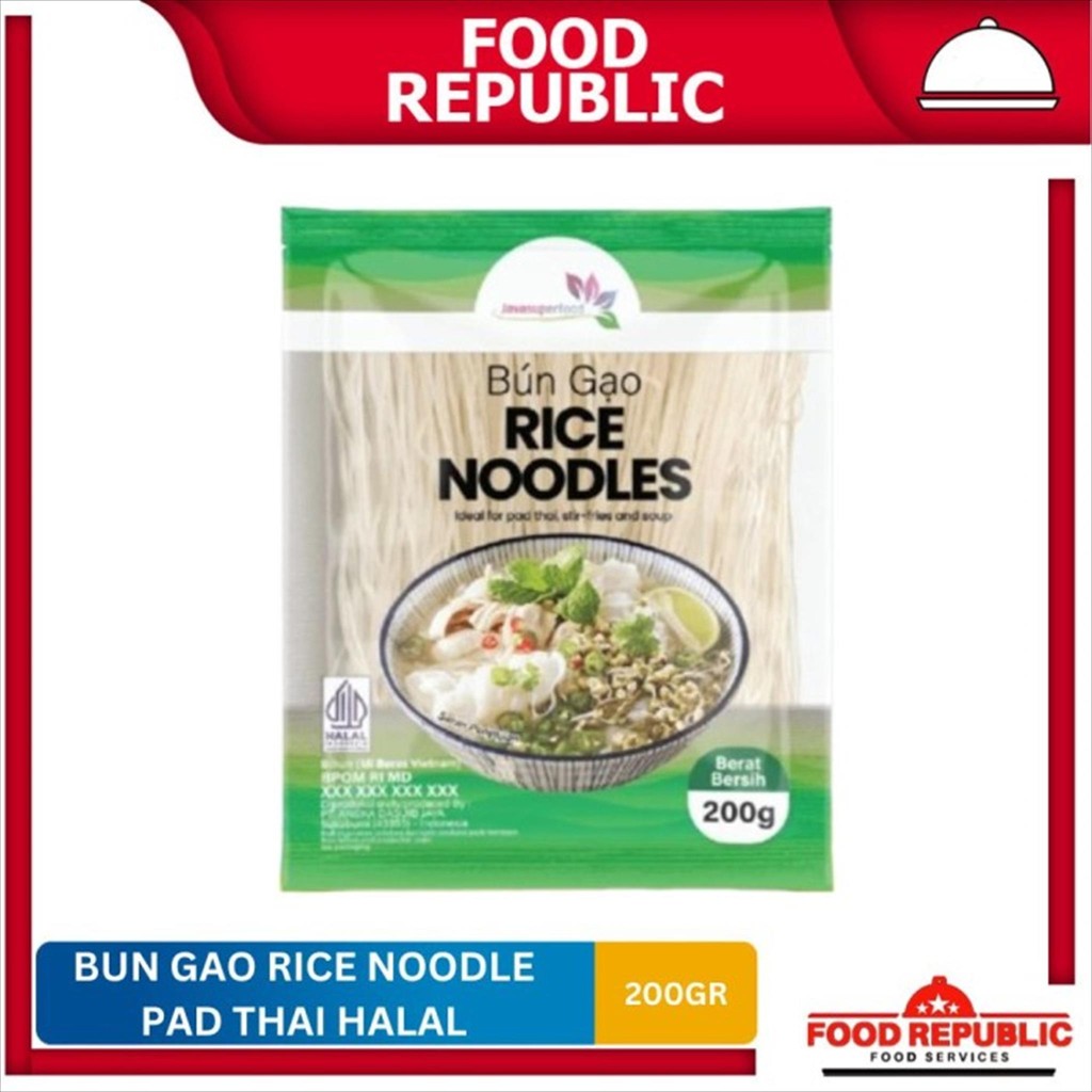 

BUN GAO Rice Noodle / Kwetiaw Mie Beras Vietnam / Pad Thai Halal 200gr