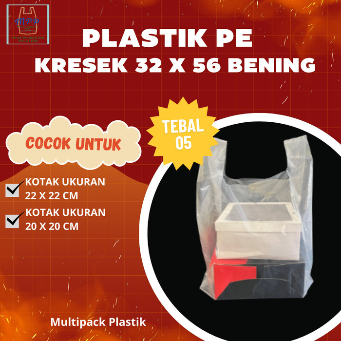 

KANTONG PLASTIK / KRESEK PE BENING TRANSPARAN UK 32 X 56 ISI 50 LEMBAR