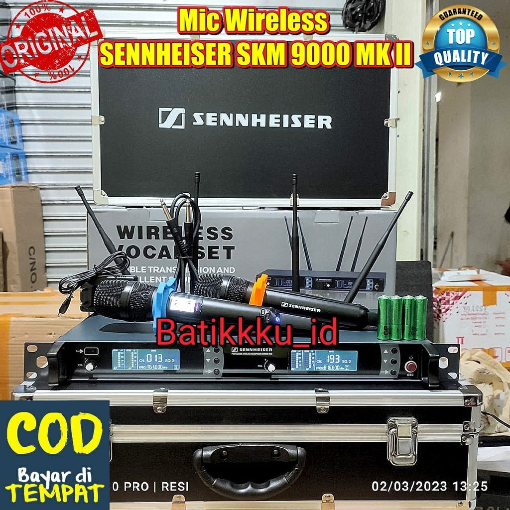 [ORIGINAL] MIC WIRELESS SENNHEISER SKM 9000 / 9045 MK II MADE IN GERMANY FREE KOPER 4 ANTENA HANDHEL