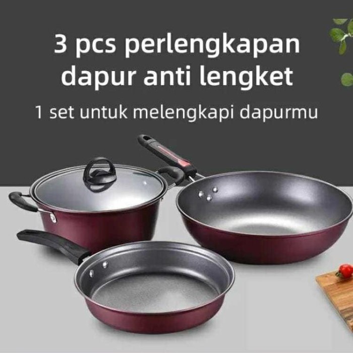 PANCI SET ISI 3PCS GLC COMBINATION POT - WAJAN SET TUTUP KACA - PANCI SET Berkualitas - GLC Random