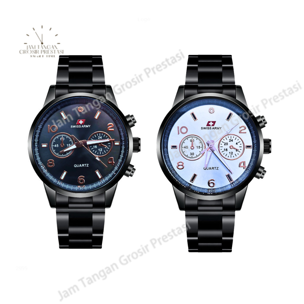 【CDO】jam tangan couple hitam rantai Rantai Elegan Rantai stainless dengan gaya santai jakarta