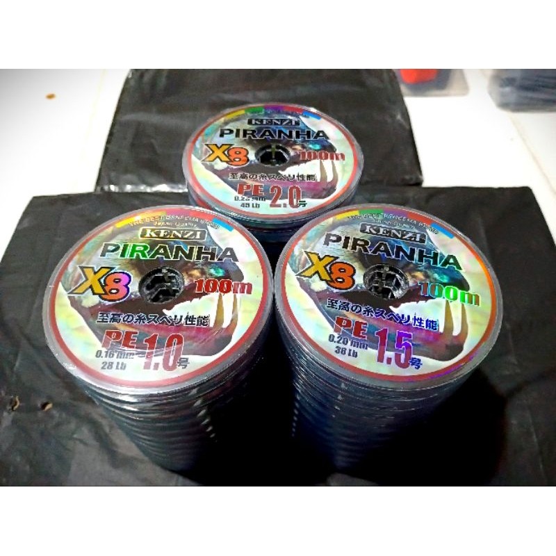 SENAR PANCING PE KENZI PIRANHA X8. 100 METER