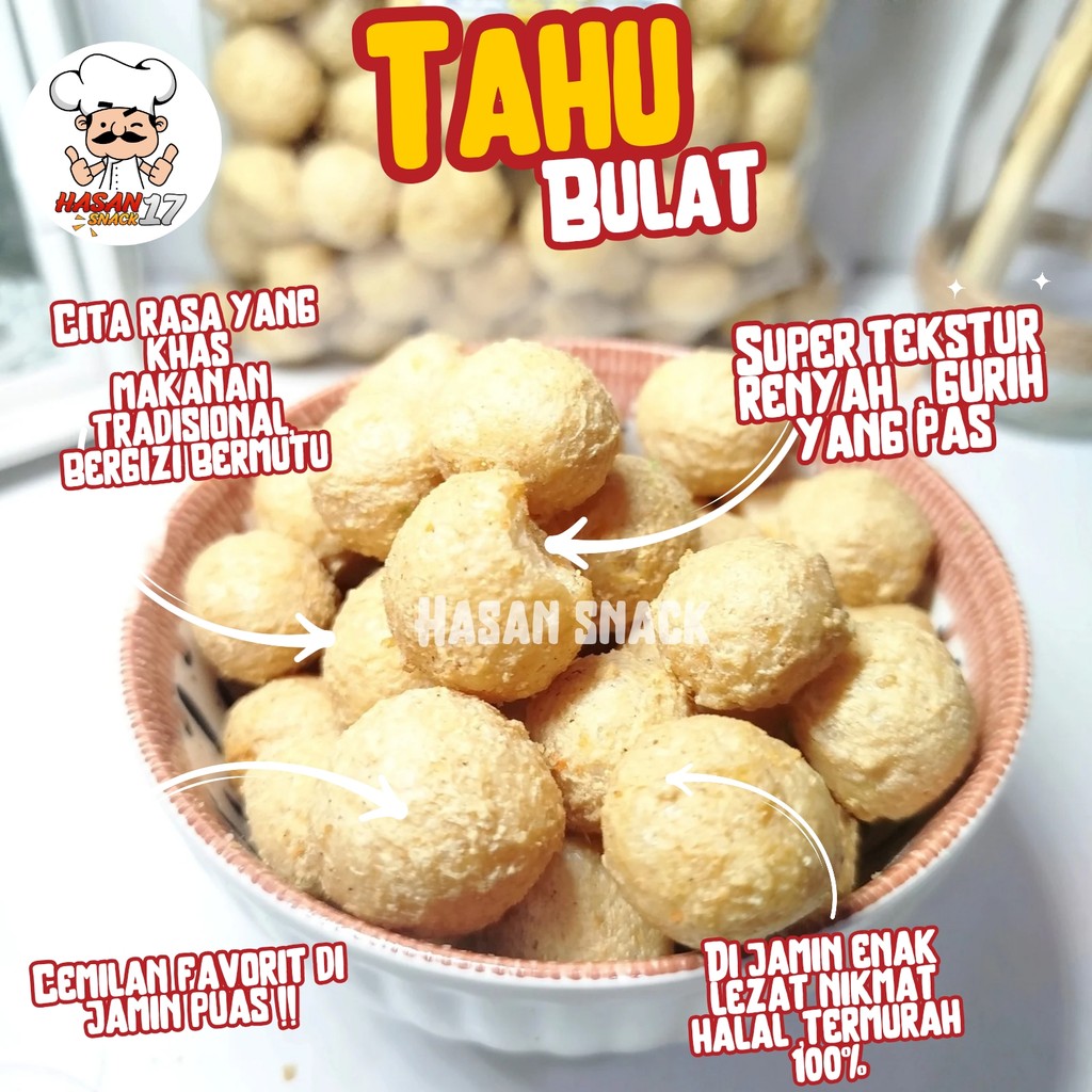 

TAHU BULAT/ GRATIS ONGKIR BISA COD/ SUPER RENYAH KRIUK ENAK LEZAT / CEMILAN SNACK / MAKANAN RINGAN / HASAN SNACK 17